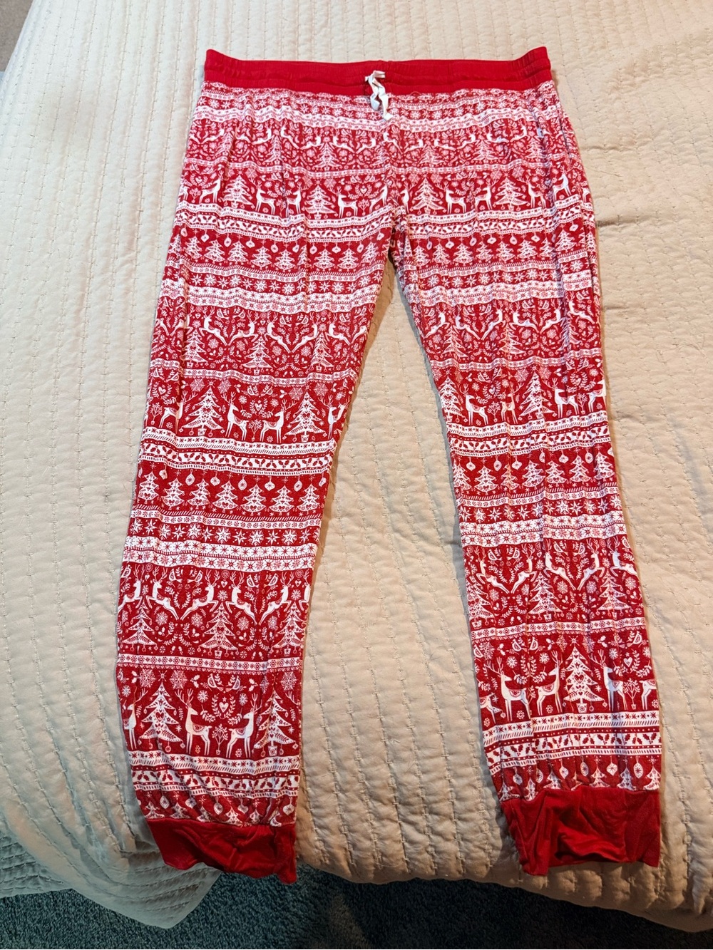 Little Sleepies Red and White Holiday Print Pajama Joggers